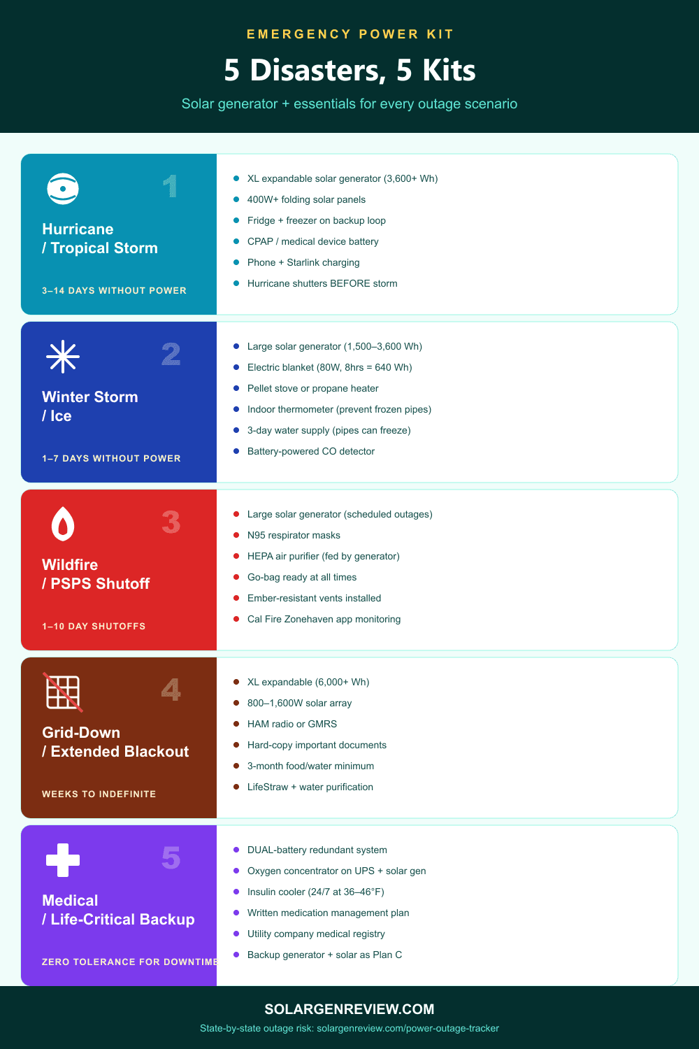 Emergency Power Kit Checklist: 5 Disaster Scenarios, 5 Complete Kits
